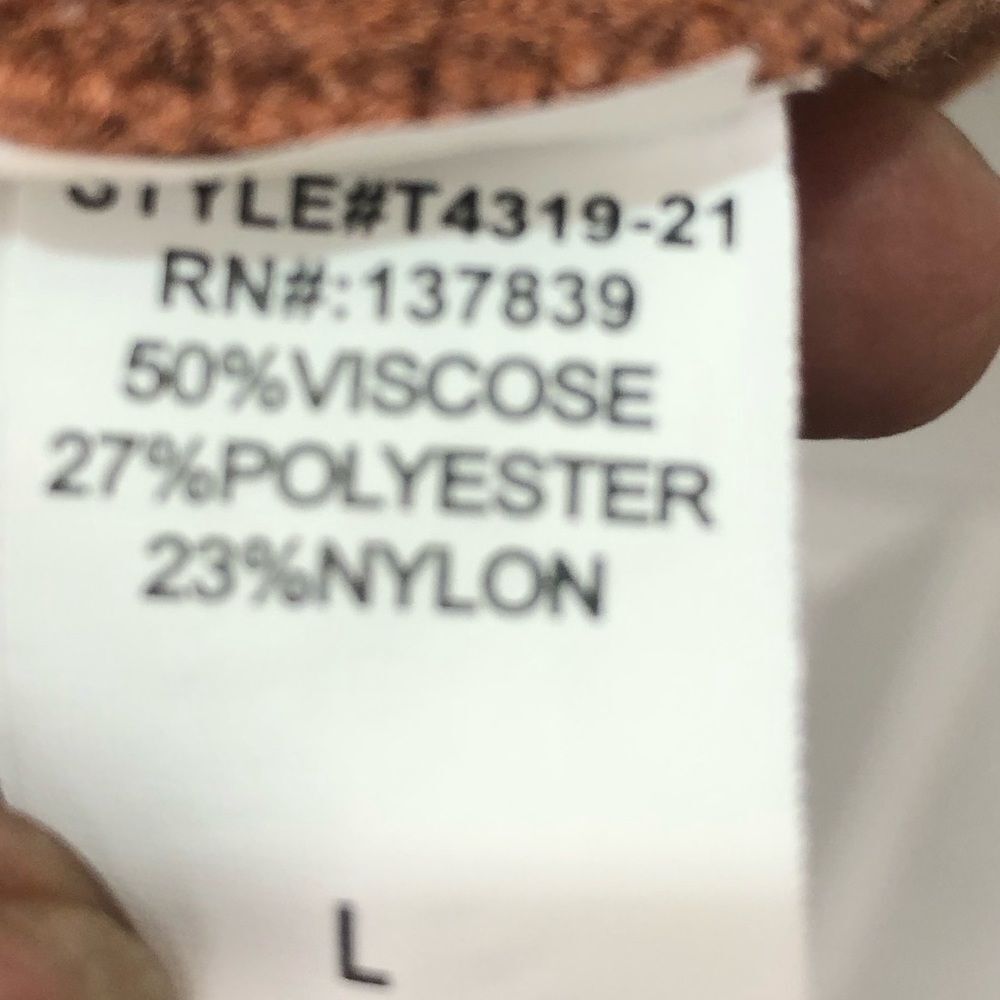 altar’d state long sleeve copper orange v neck sweater with pockets, size large - Picture 10 of 12
